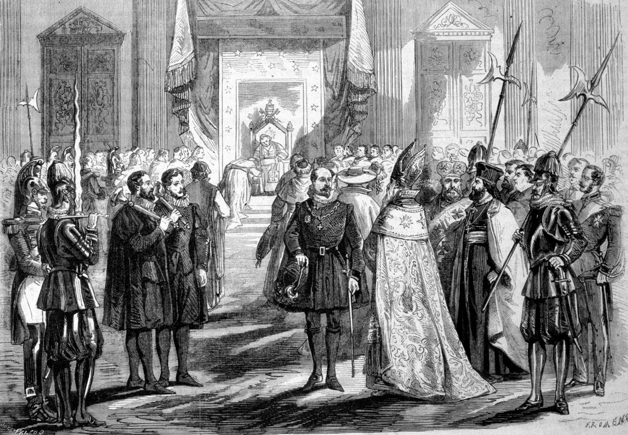 Concile Vatican I : le pape donnant audience aux pères du concile - Unknown artist