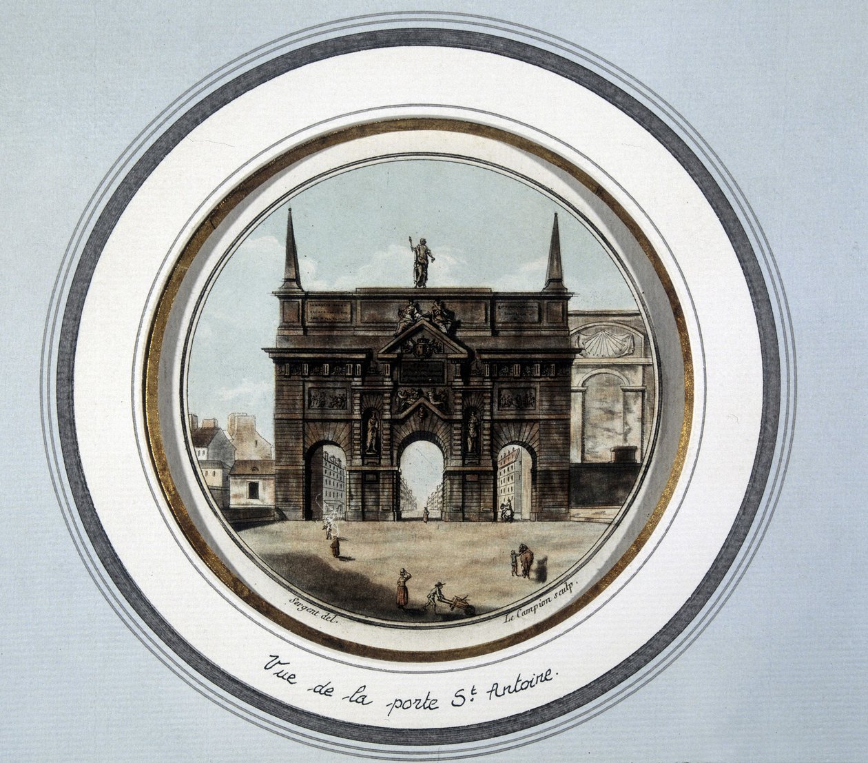 Vue de la porte Saint-Antoine - gravure - Unknown artist
