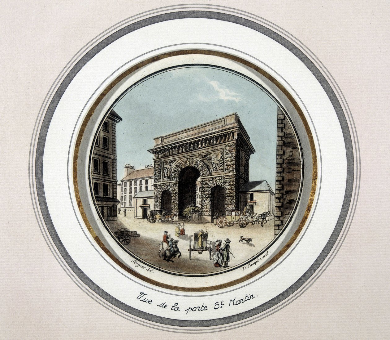 Vue de la porte Saint-Martin - gravure - Unknown artist