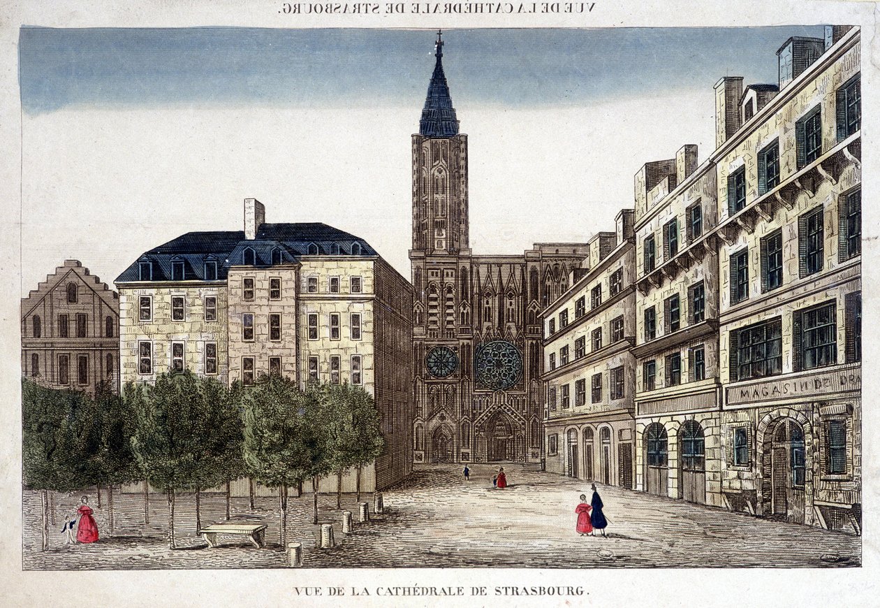 Vue de la cathédrale de Strasbourg au XVIIIe siècle - Unknown artist