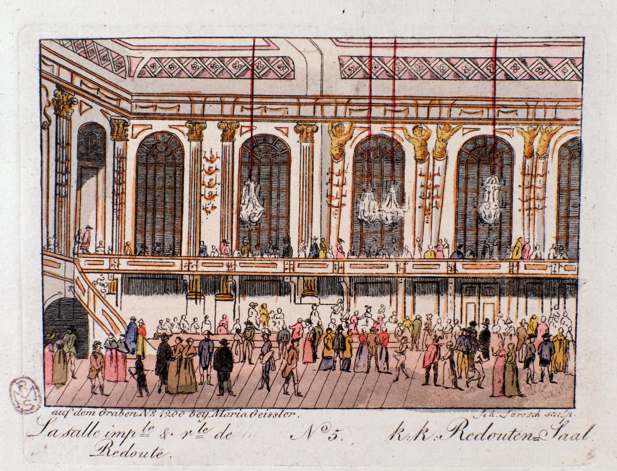 Vue de la salle impériale et royale de la Redoute à Vienne, Autriche. Gravure de 1815 Collection privée - Unknown artist