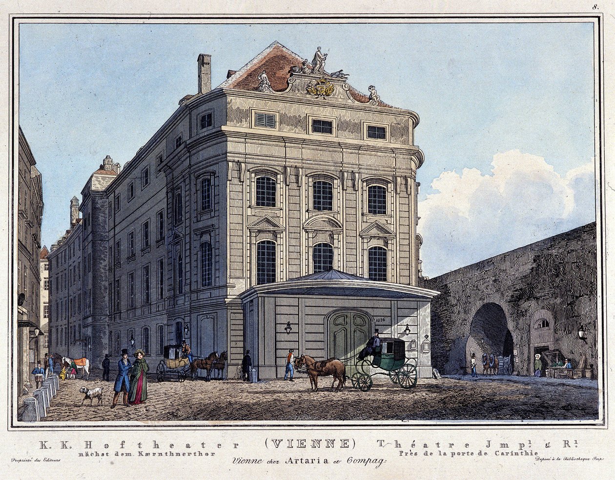 Vue du Hoftheater national à Vienne au XIXe siècle. - Unknown artist