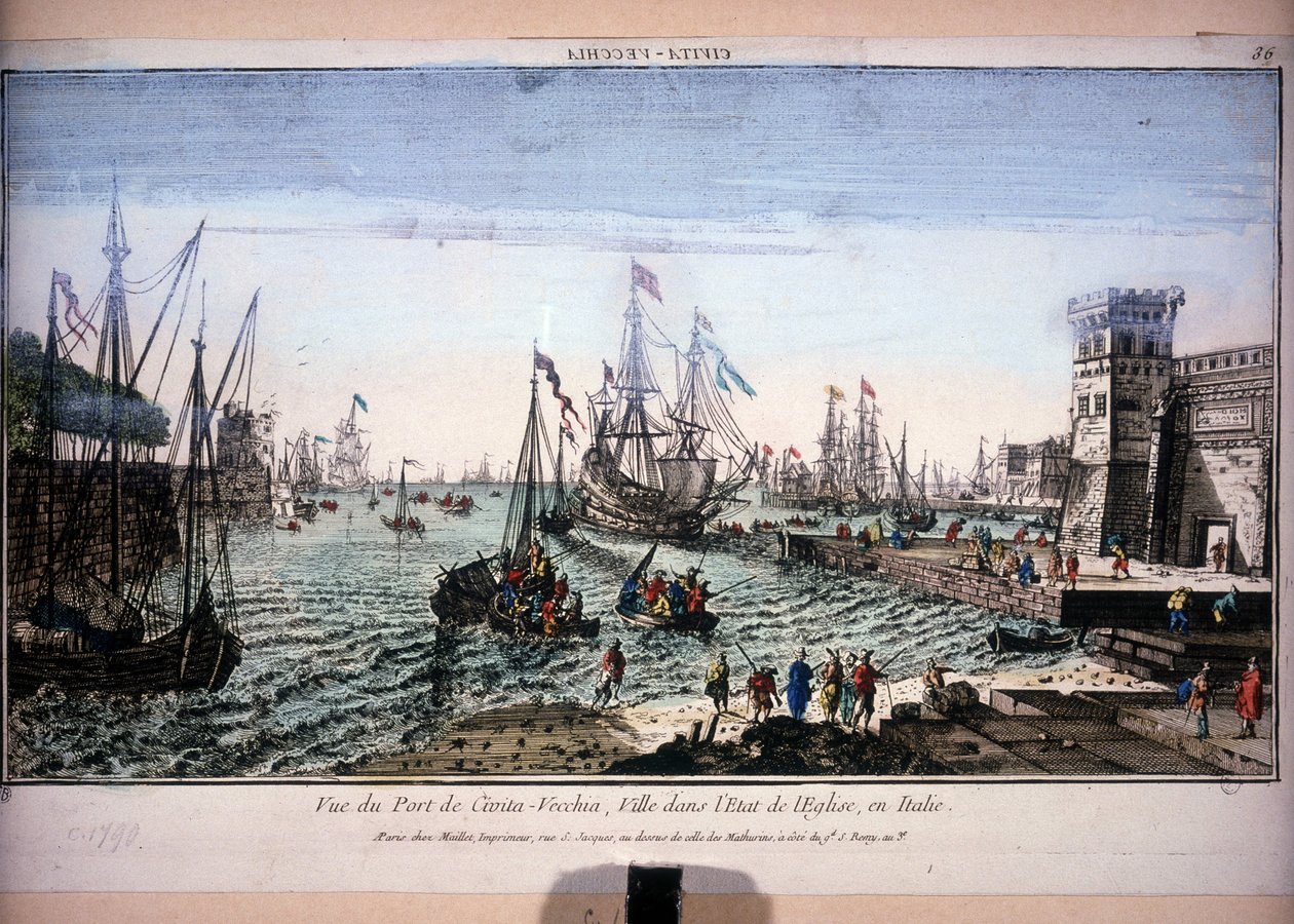 Vue du port de Civitavecchia, ville dans l