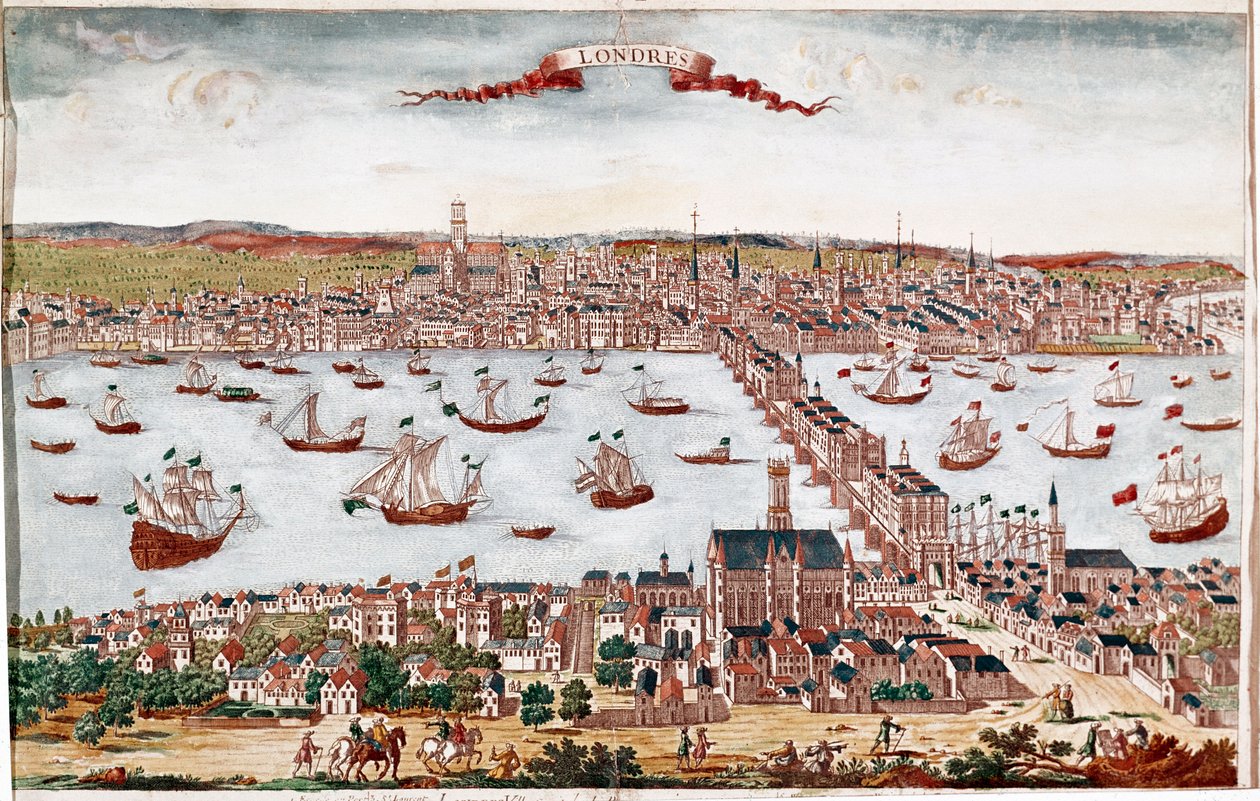 Vue de la ville de Londres et de la Tamise (gravure) - Unknown artist