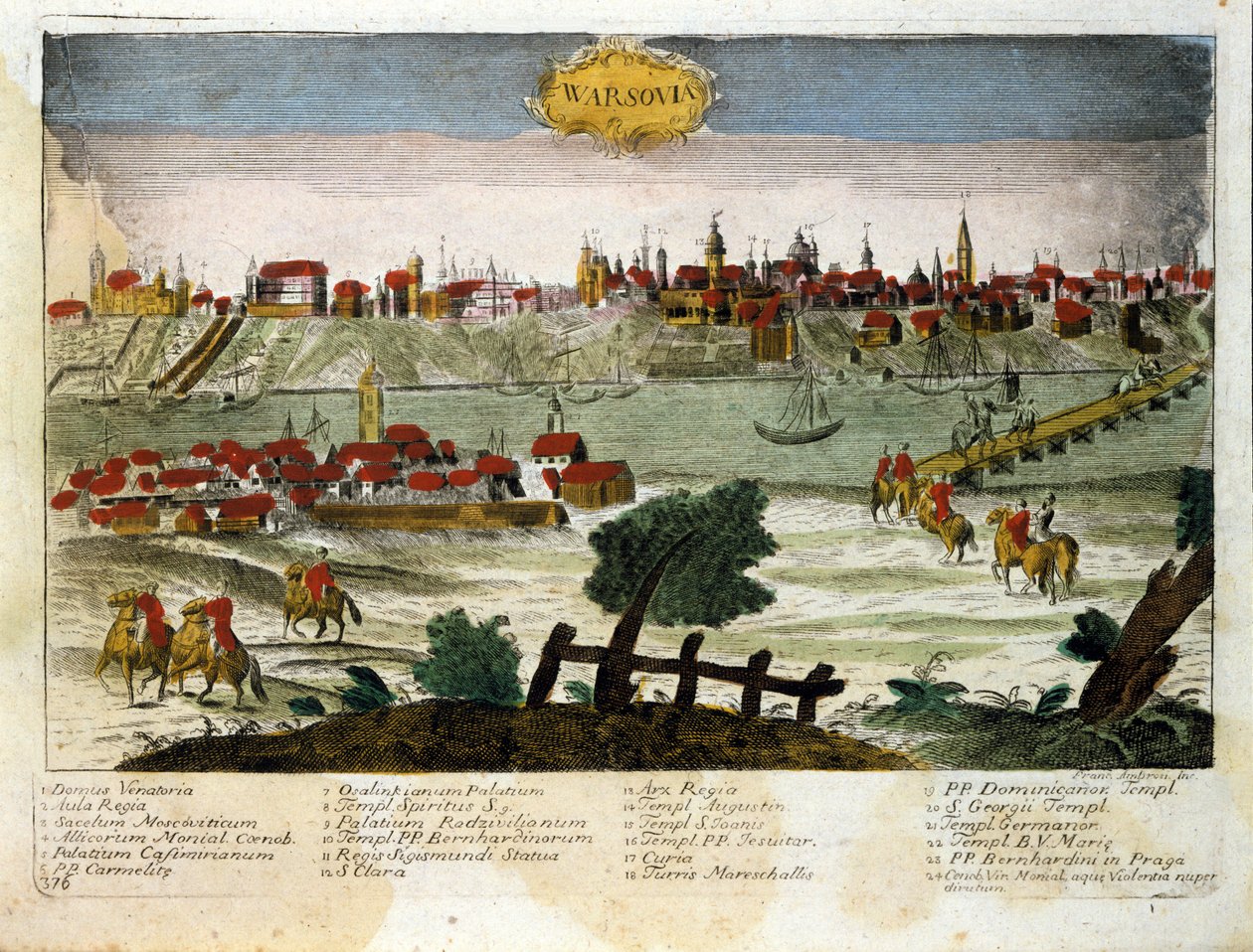 Vue de la ville de Varsovie en Pologne. Fin du XVIIIe siècle - Unknown artist