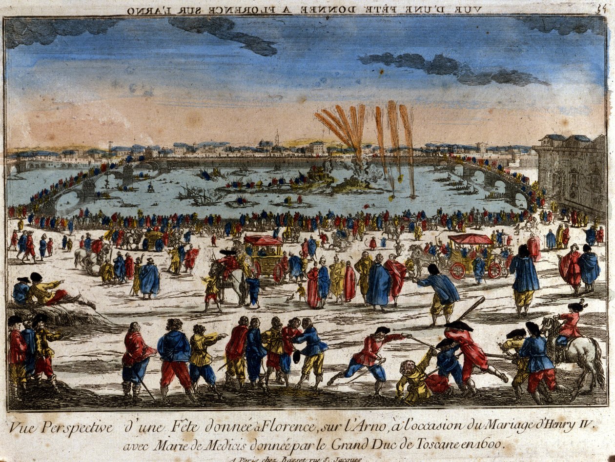 Vue de la fête donnée à Florence sur les rives de l