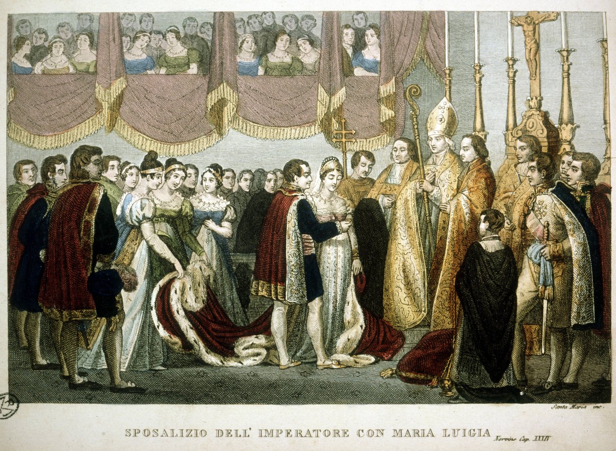 Cérémonie de mariage entre Napoléon Ier et Marie-Louise de Habsbourg dans l