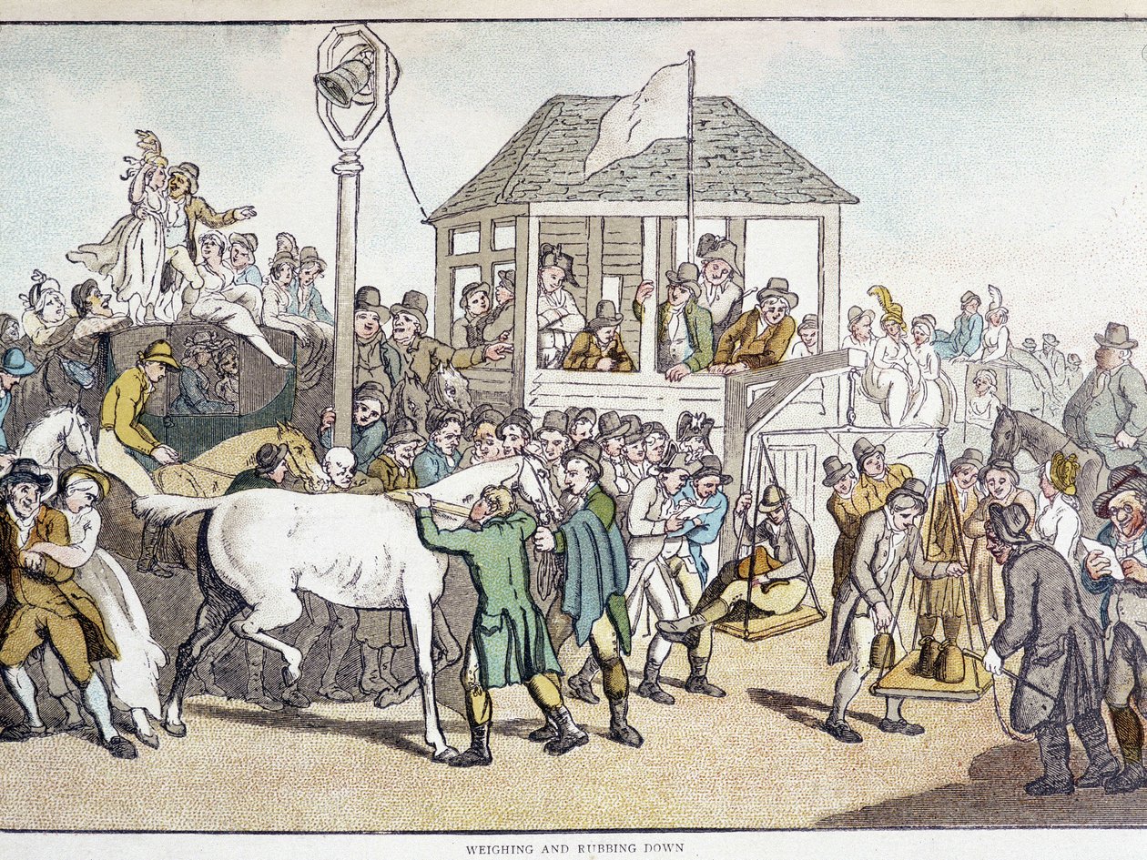 Pesée et lavage avant une course de chevaux - Unknown artist
