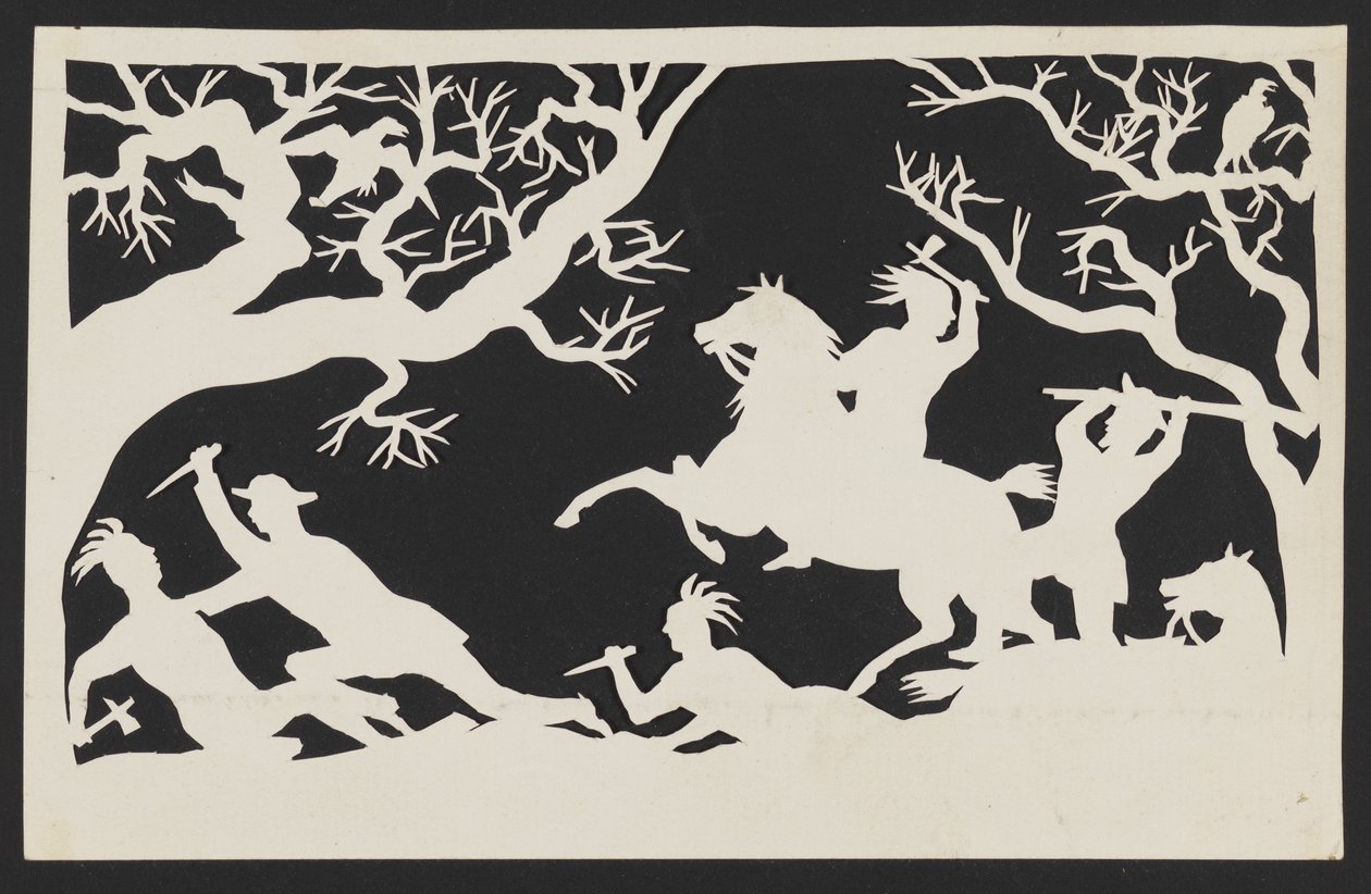 Hommes blancs massacrant des Indiens - Unknown artist