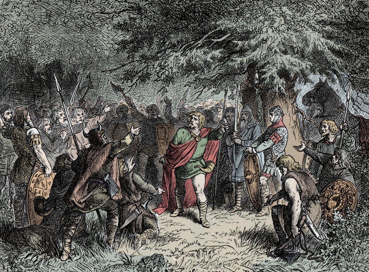 Widukind appelle ses Saxons aux armes - Widukind de Saxe (vers 750-810) appelle les Saxons à lever les armes contre l
