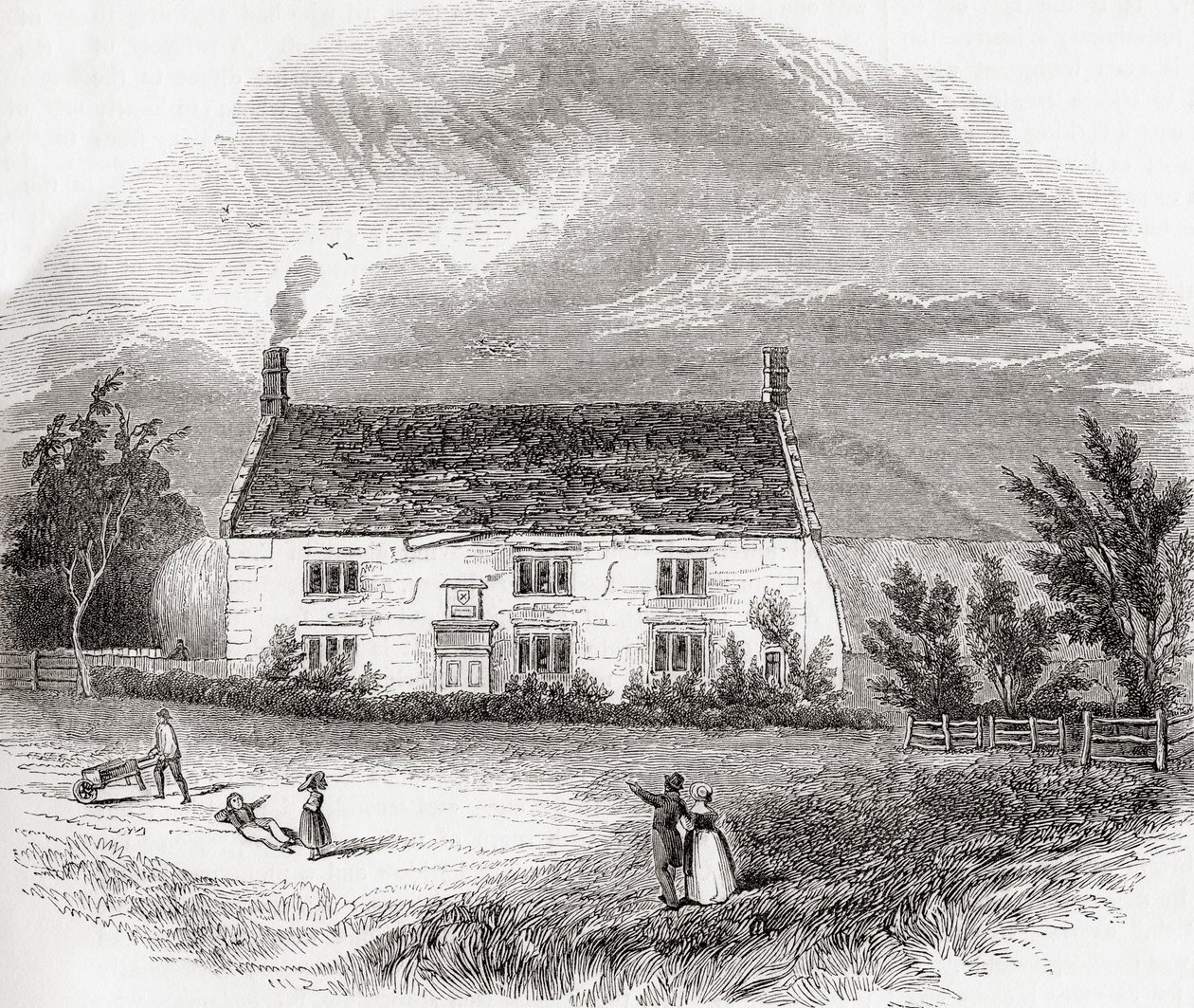 Manoir de Woolsthorpe, Woolsthorpe-by-Colsterworth, Lincolnshire, Angleterre, de Old England: A Pictorial Museum, pub. 1847 - Unknown artist