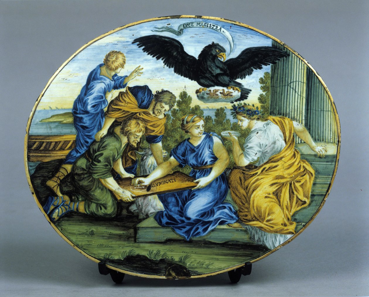 Société Secrète Mondiale : la secte ou Académie des Illuminati (Illuminati Illuminés de Bavière ou Illuminaten). Céramique du XVIIIe siècle. Milanaise. - Unknown artist