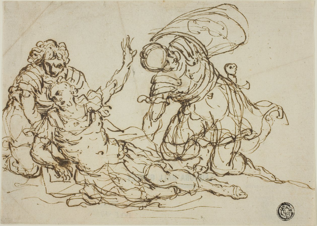 Guerrier blessé et deux compagnons - Unknown artist