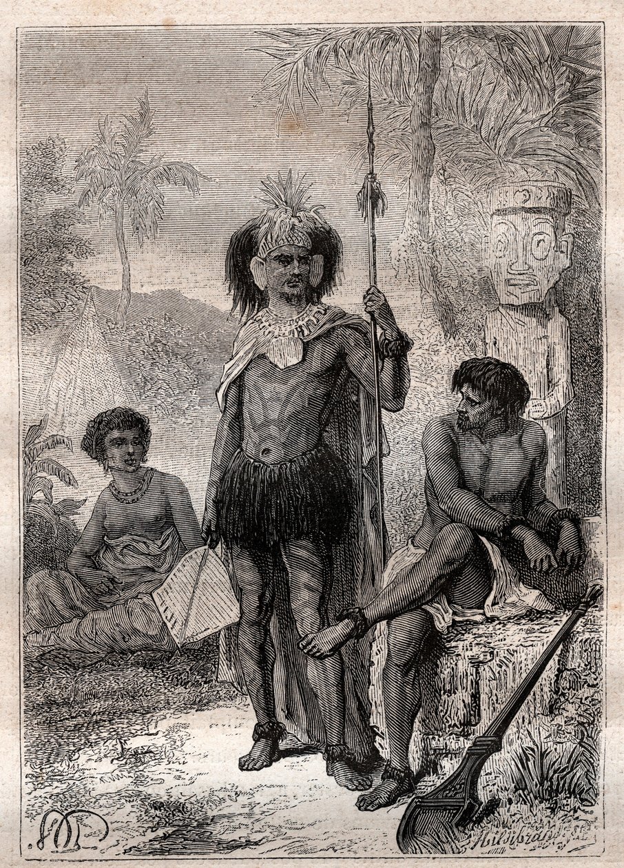 Indigènes des îles Marquises - Voyage du capitaine James Cook - Unknown artist