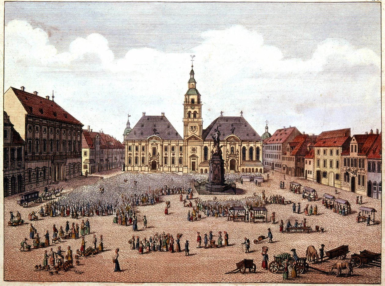 La place publique de la ville de Mannheim (Allemagne). - Unknown artist