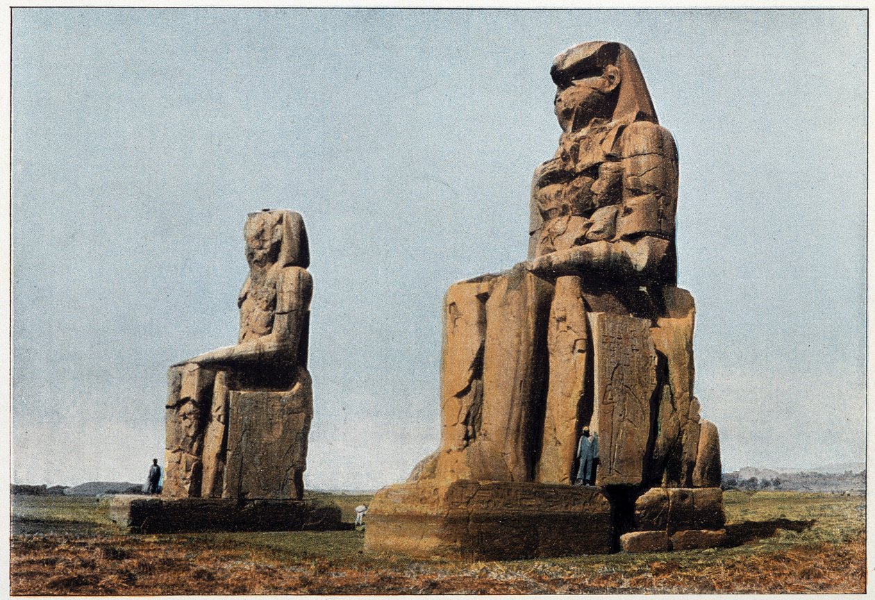 Égypte ancienne : le Colosse de Memnon à Thèbes. Fin du 19ème siècle - Unknown photographer