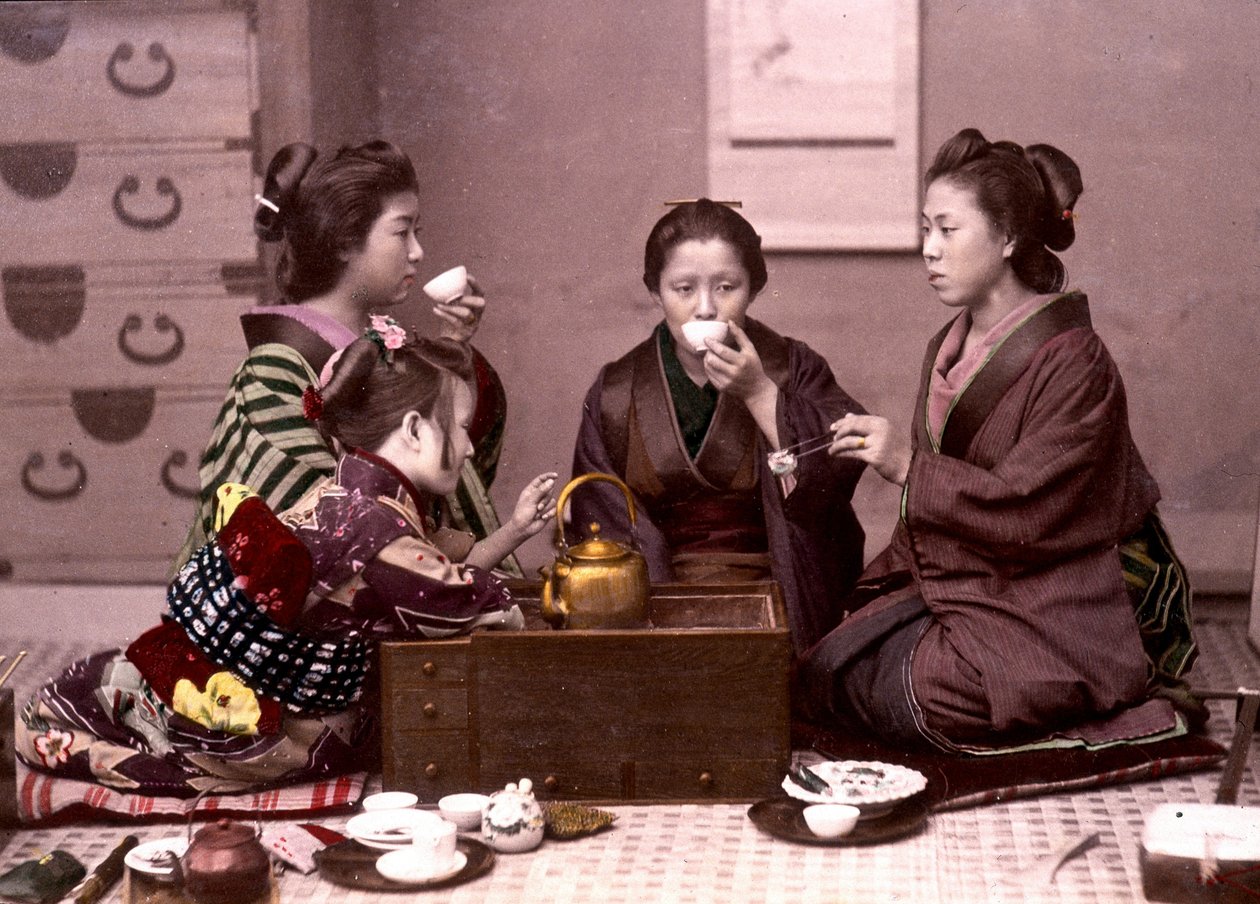 Thé à la maison, Japon, fin du 19ème siècle - Archives des Missions Étrangères - Unknown photographer