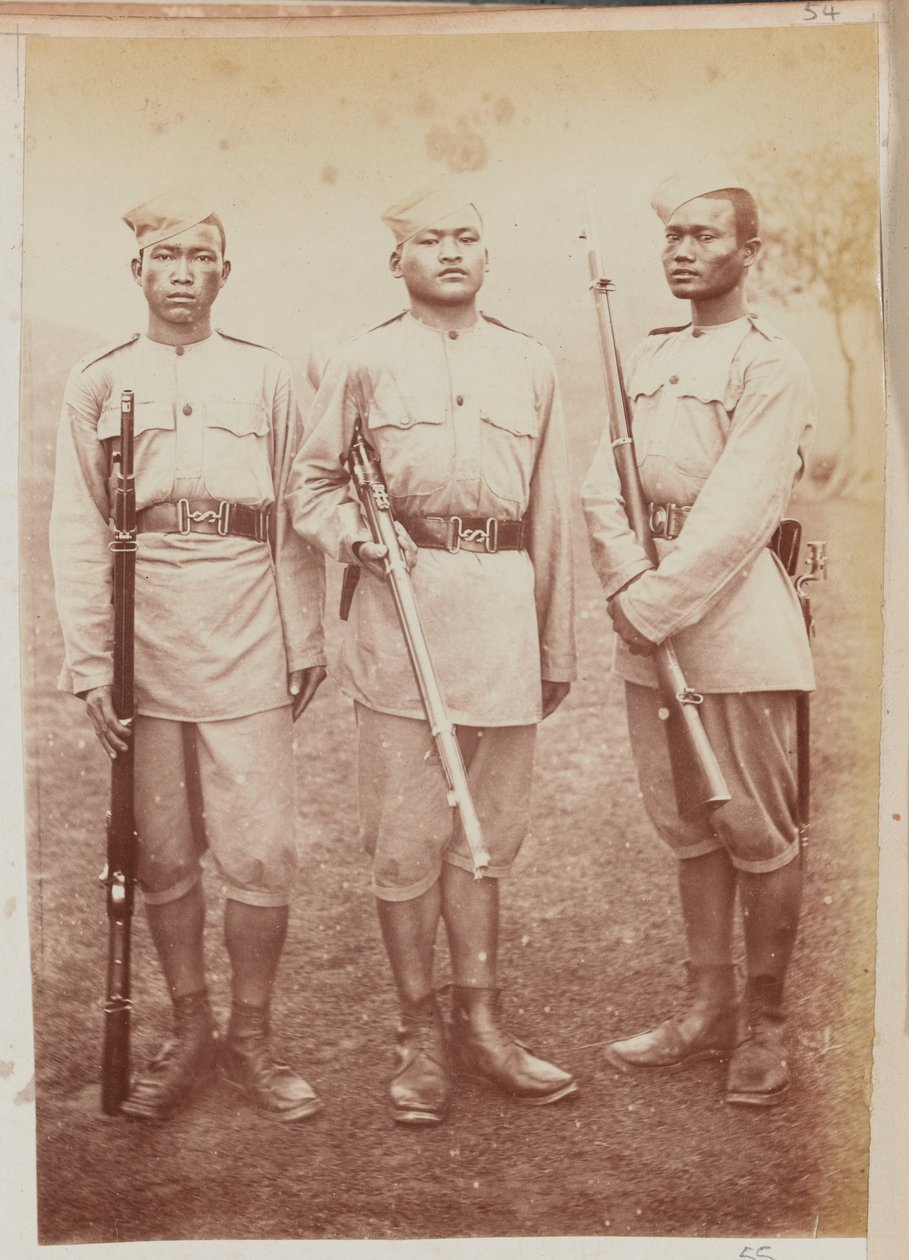Trois soldats du 4e Régiment de Gurkha (Fusiliers) - Unknown photographer
