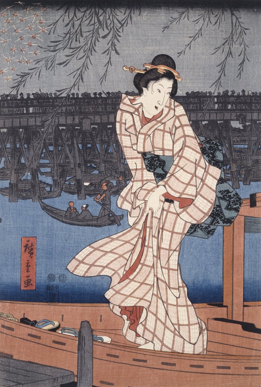 Soirée sur la rivière Sumida - Utagawa Hiroshige