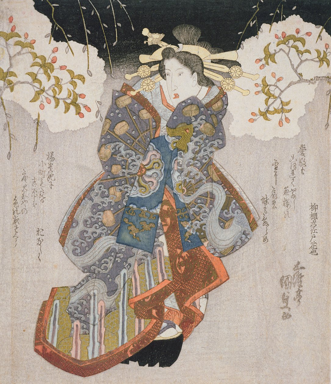 Iwai Kumesaburo II en courtisane, vers 1830 - Utagawa Kunisada