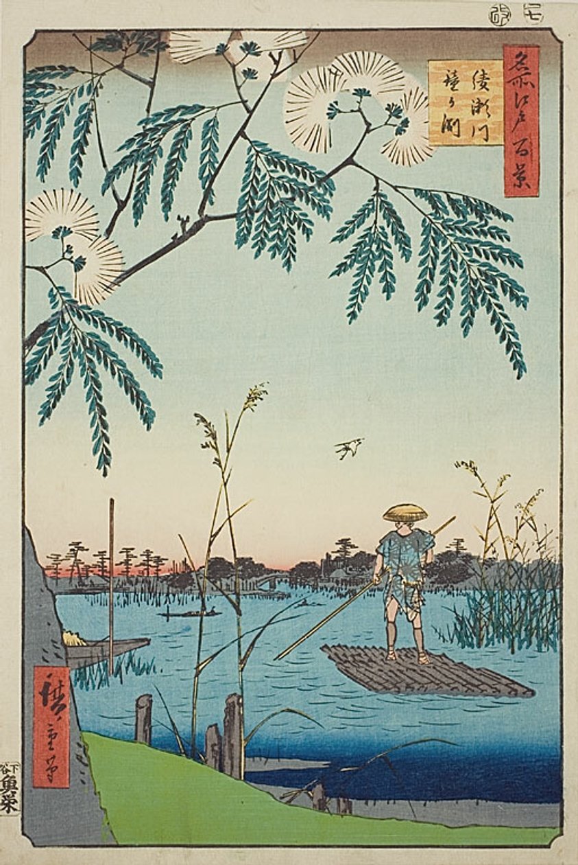Rivière Ayase et Kanegafuchi (Ayasegawa Kanegafuchi), n° 63 de la série "Cent vues célèbres d
