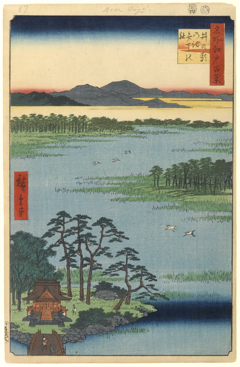 Sanctuaire Benten, étang Inokashira, n° 87 de Cent vues célèbres d