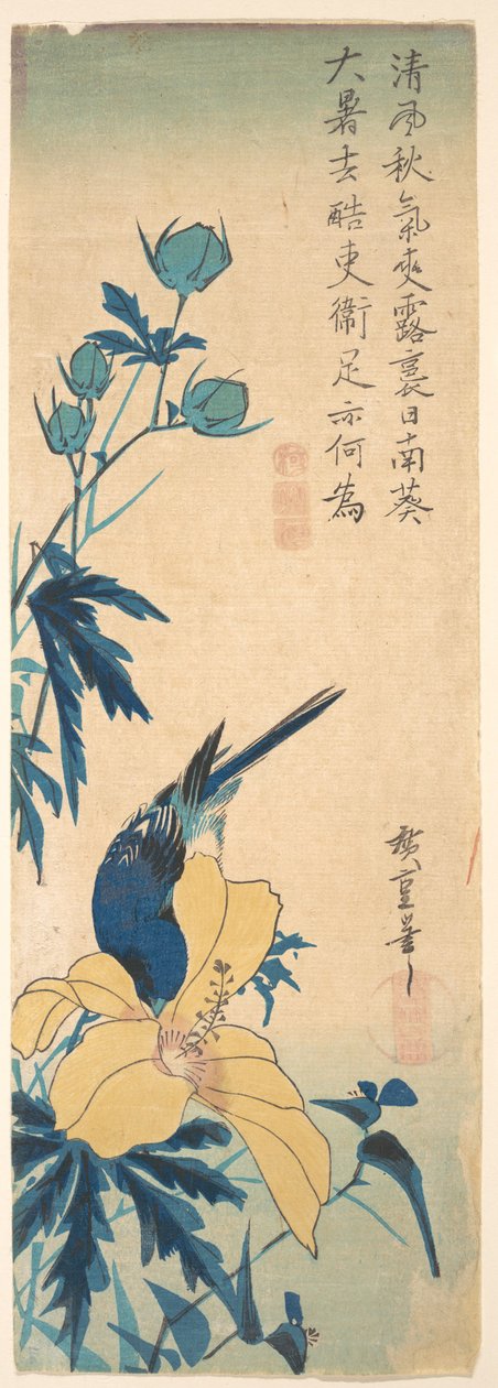 Oiseau bleu - Utagawa Hiroshige