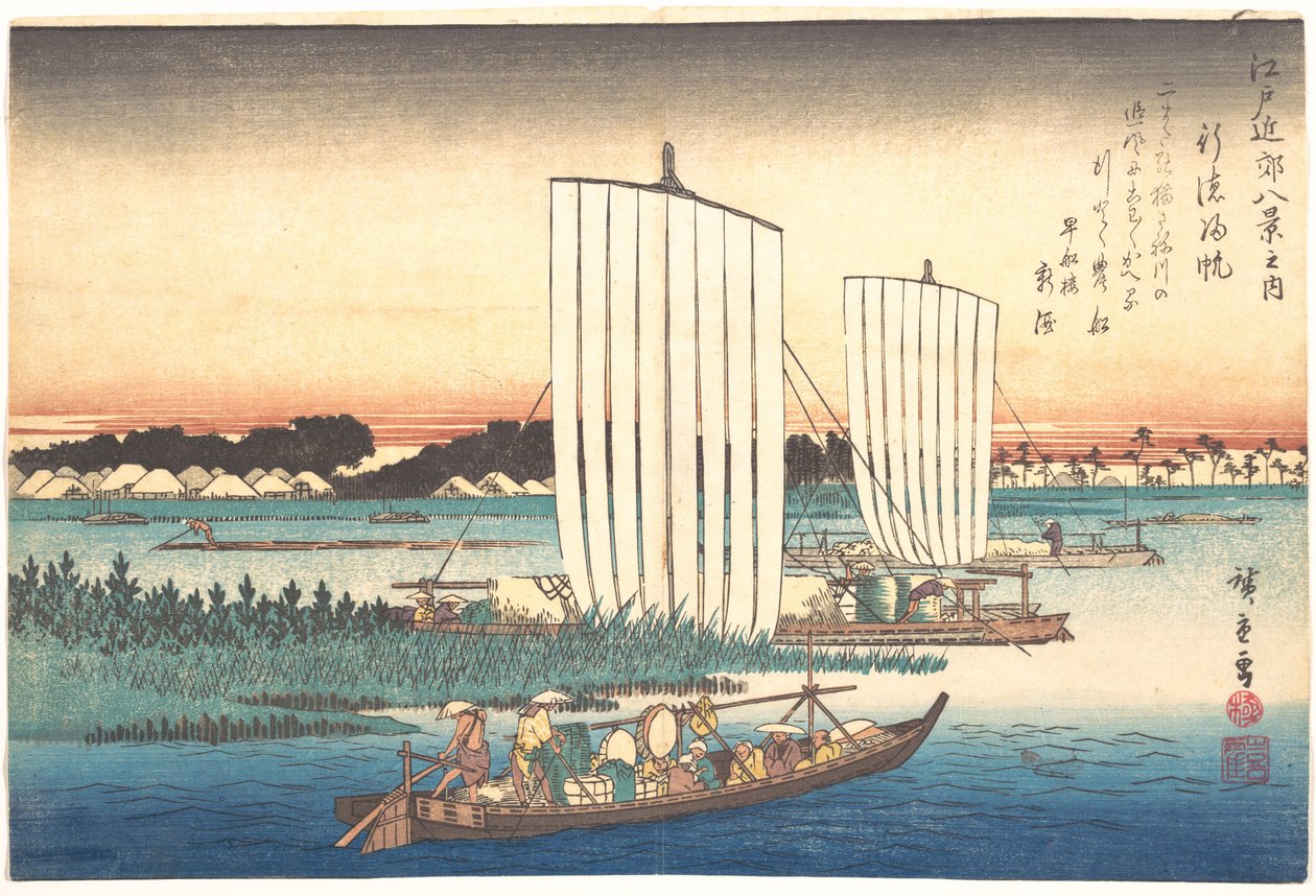 Retour des bateaux à Gyotoku - Utagawa Hiroshige