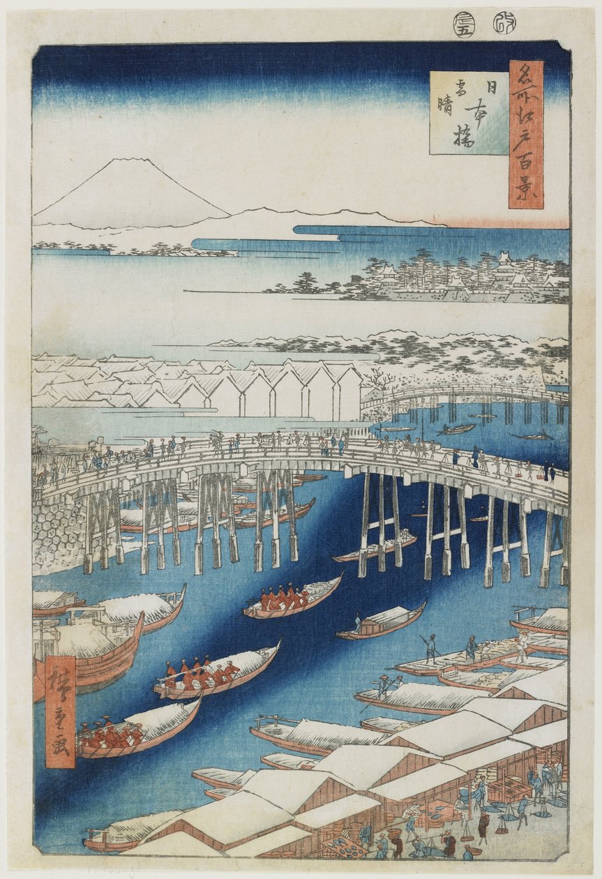 Temps clair après la neige, pont Nihonbashi, mai 1856 - Utagawa Hiroshige