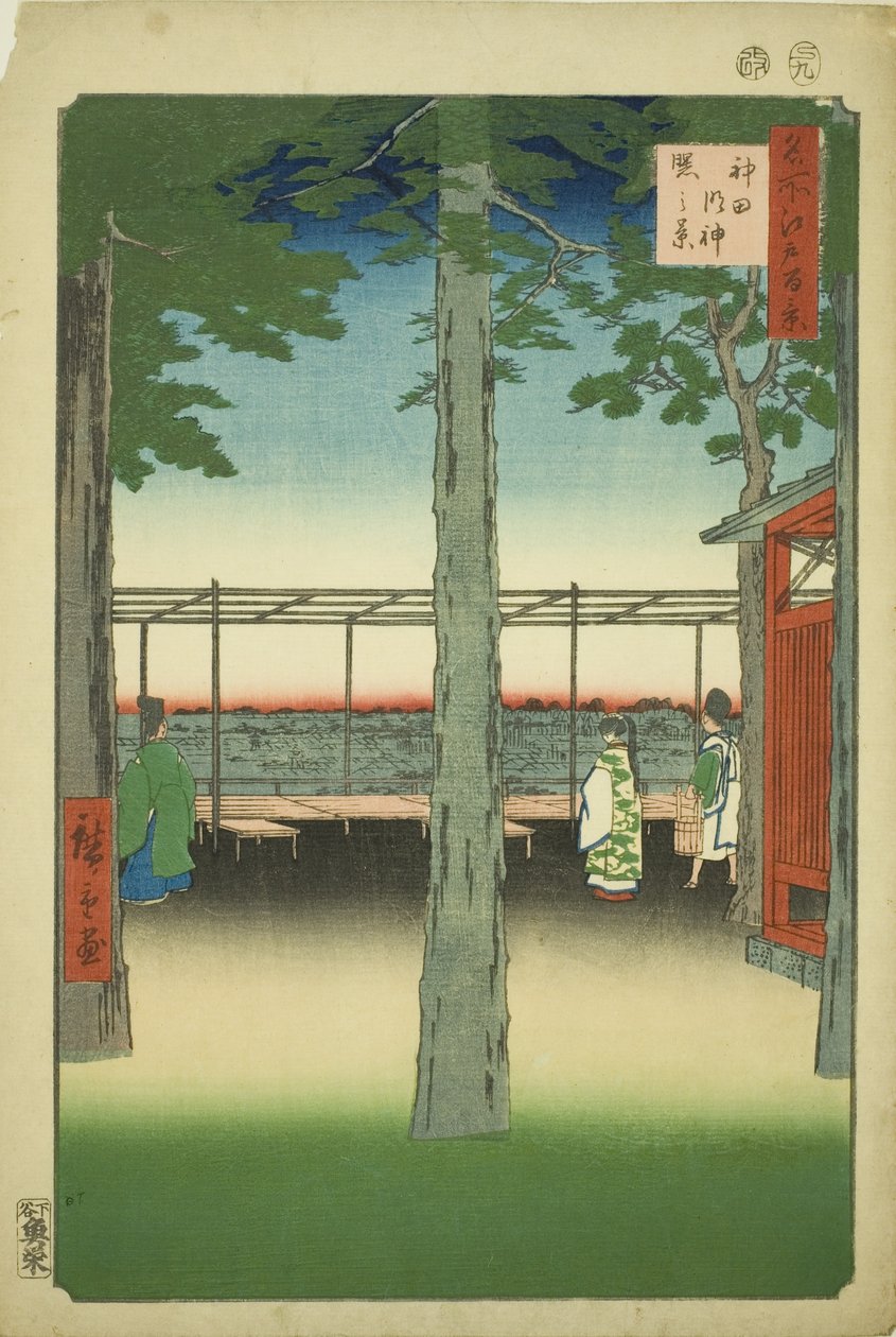 Aube au sanctuaire Kanda Myojin (Kanda Myojin akebono no kei), de la série "Cent vues célèbres d