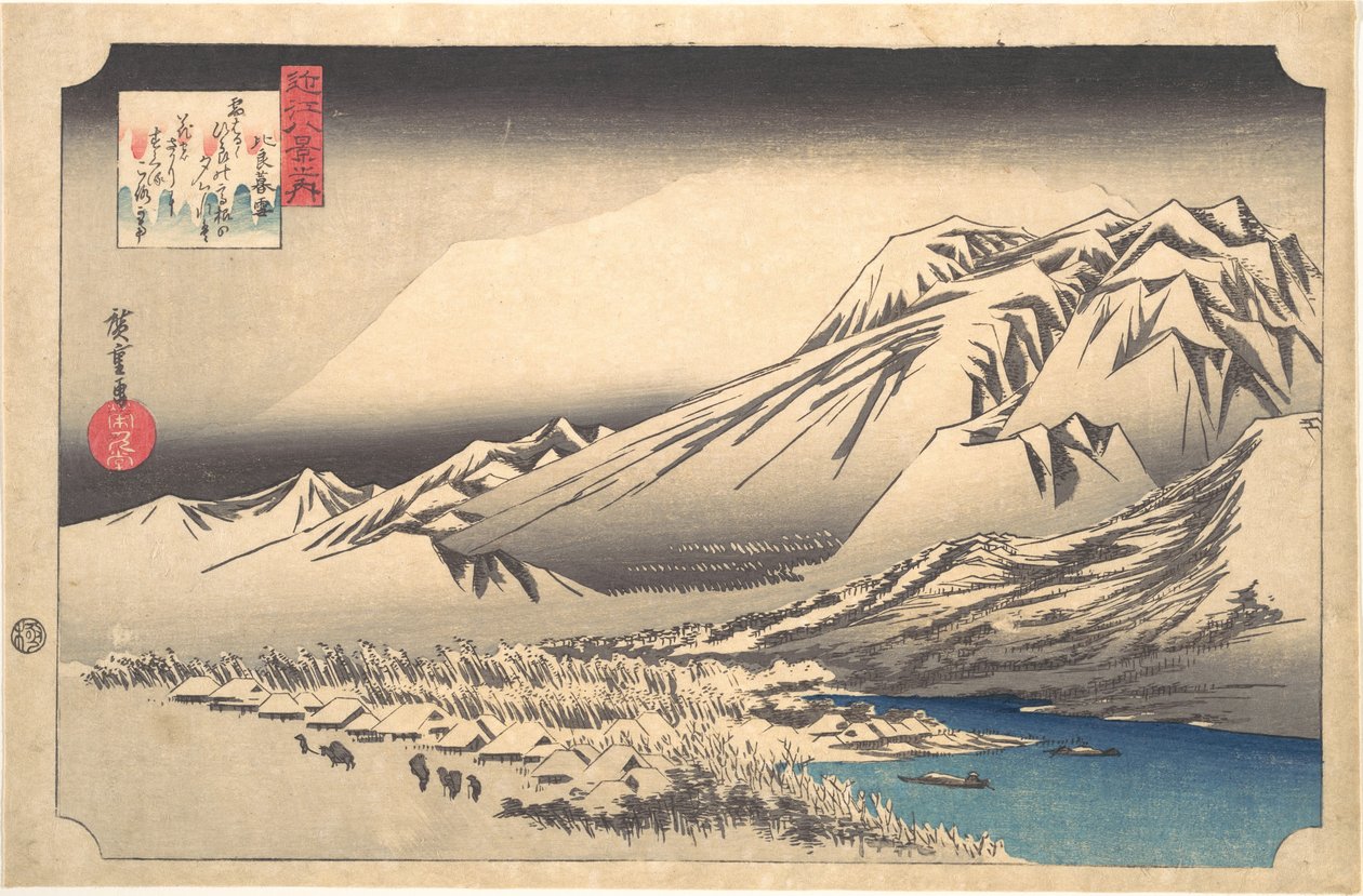 Neige du soir sur le mont Hira - Utagawa Hiroshige