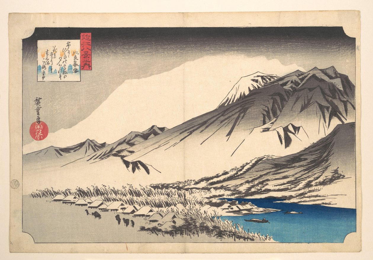 Neige du soir sur le mont Hira - Utagawa Hiroshige