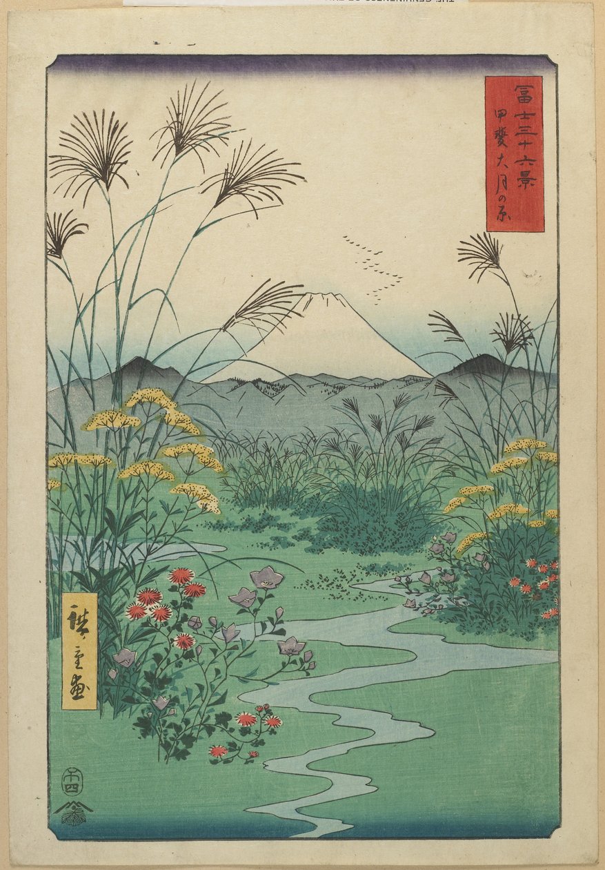 Champ à O_tsuki dans la province de Kai, avril 1858 - Utagawa Hiroshige