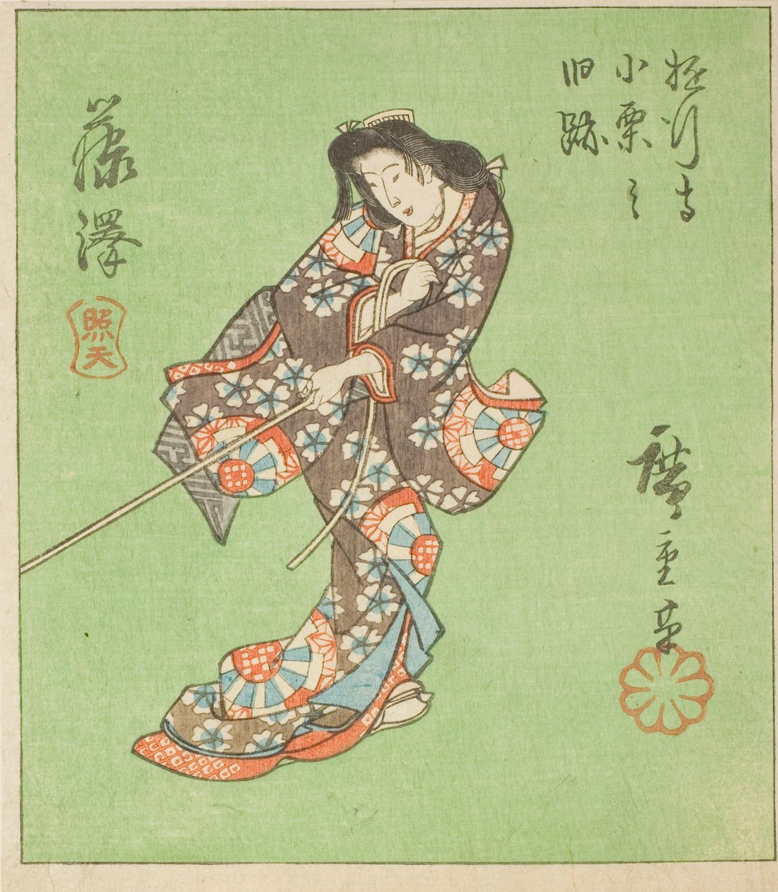 Fujisawa, section de la feuille n° 2 de la série "Images découpées du Tokaido (Tokaido harimaze zue)" - Utagawa Hiroshige
