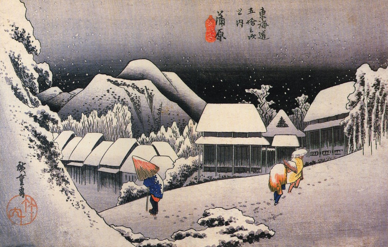 Hiroshige, Un village dans la neige - Utagawa Hiroshige