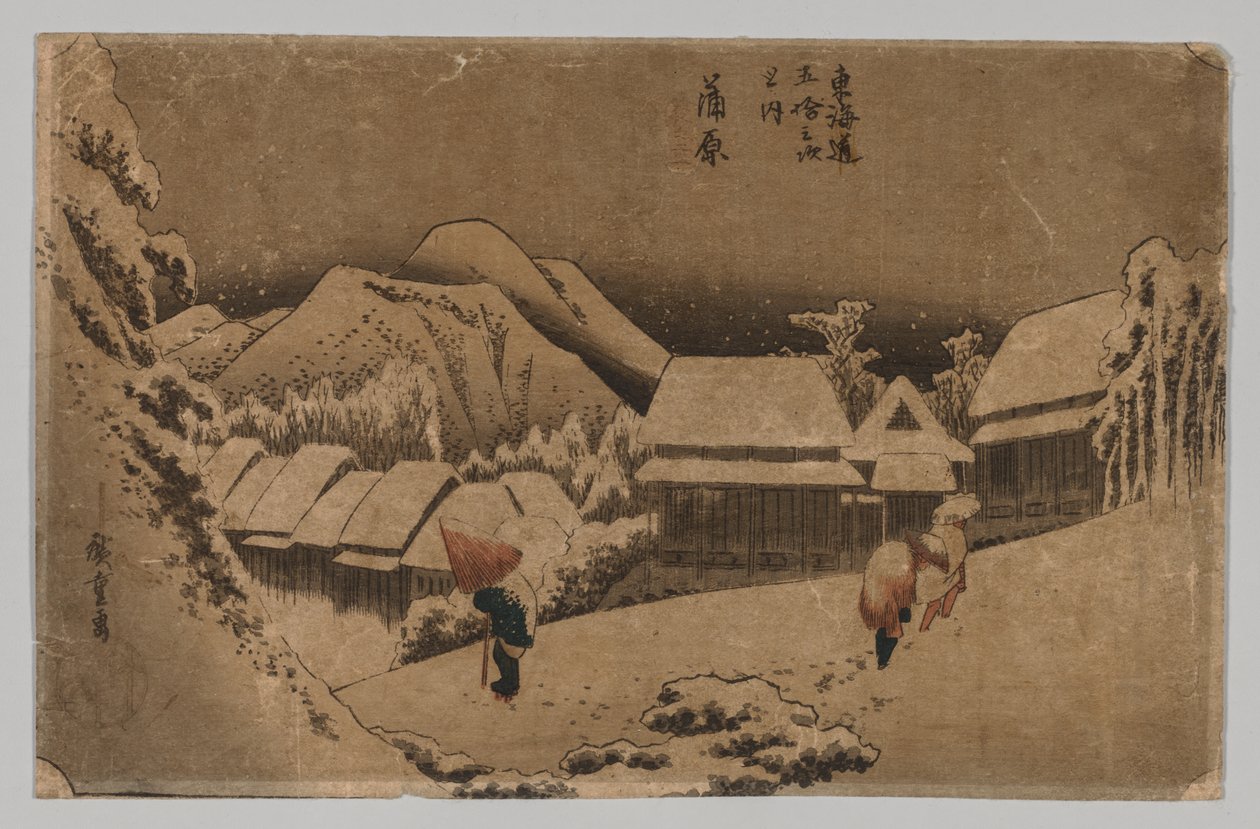 Kambara : Neige du soir - Utagawa Hiroshige