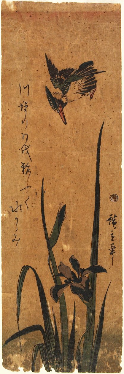Eisvogel und Iris - Utagawa Hiroshige