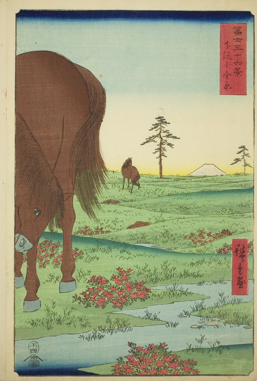 Plaine de Kogane dans la Province de Shimosa (Shimosa Koganehara), de la série "Trente-six Vues du Mont Fuji (Fuji sanjurokkei)" - Utagawa Hiroshige