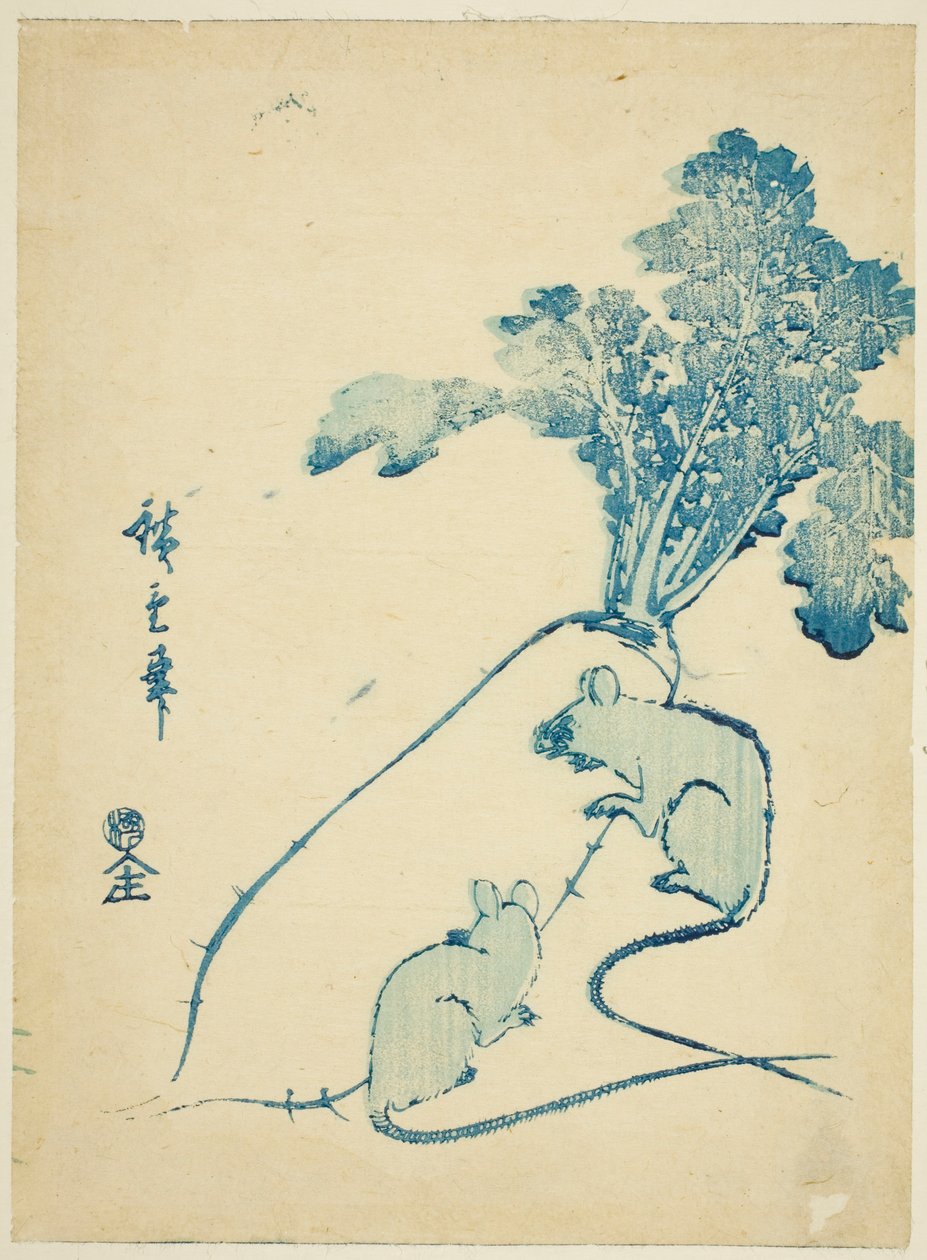 Souris et radis - Utagawa Hiroshige