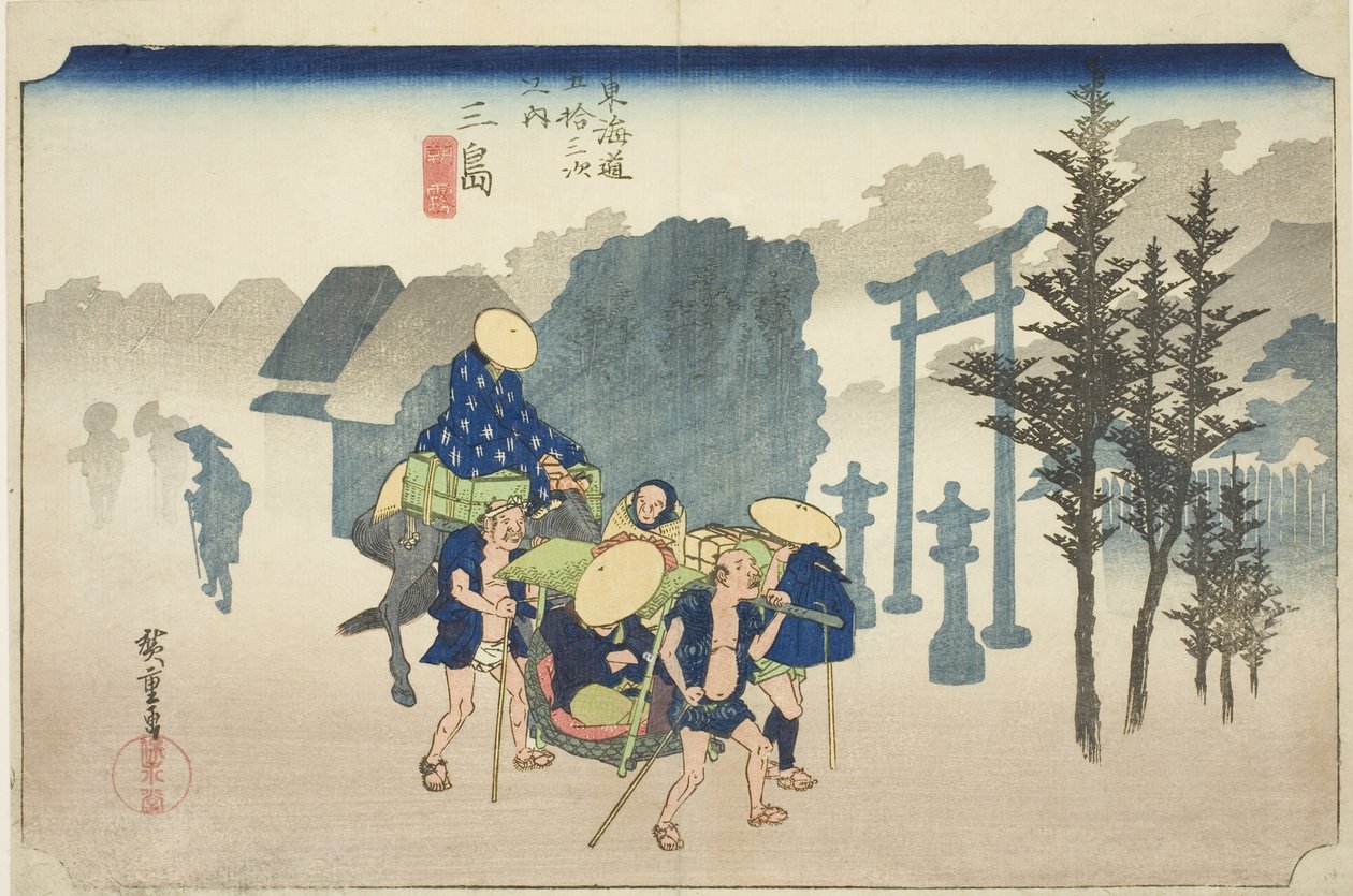 Mishima : Brume matinale, de la série "Les Cinquante-trois Stations de la route Tokaido" - Utagawa Hiroshige