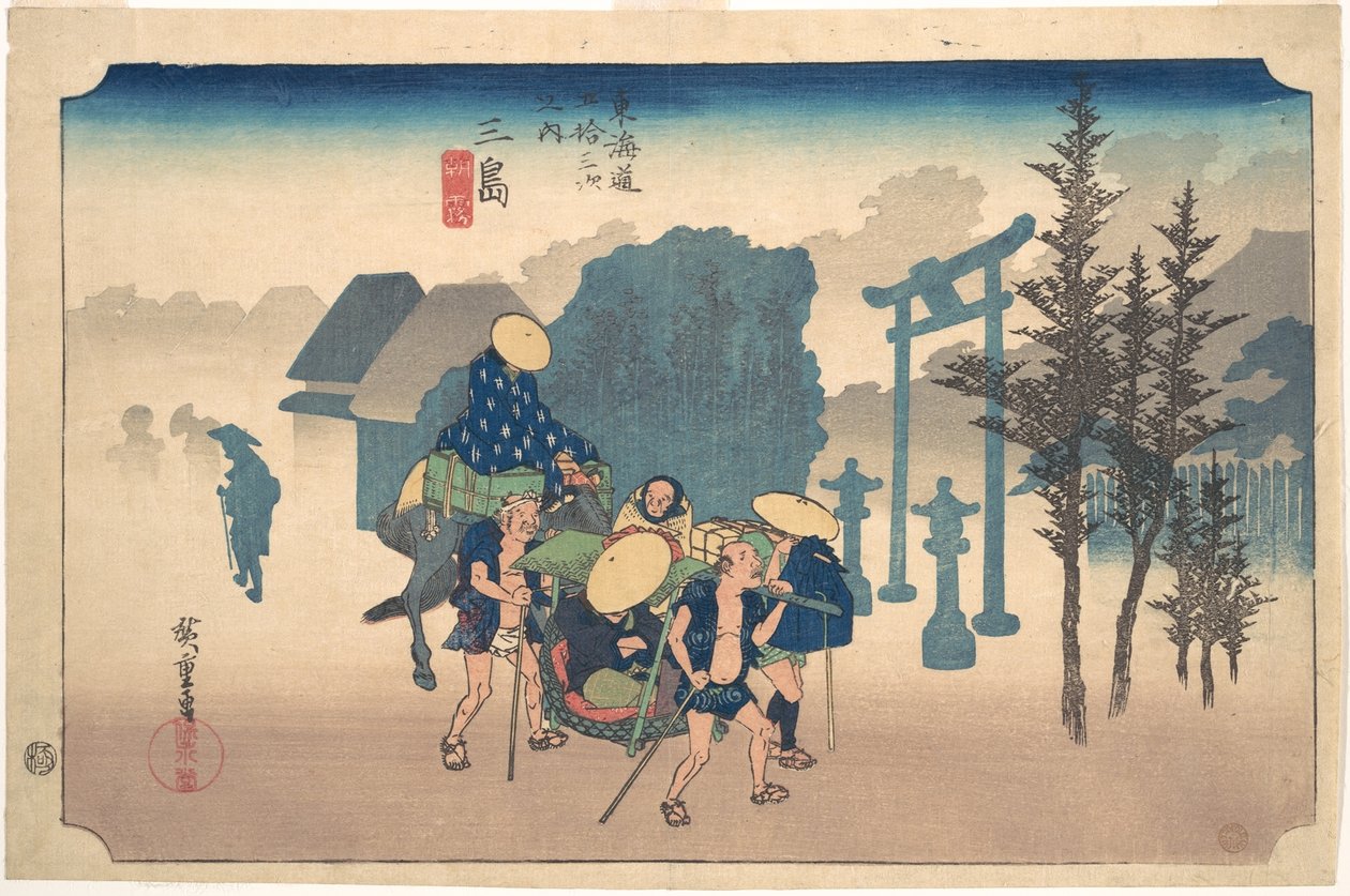 Brume matinale à Mishima - Utagawa Hiroshige