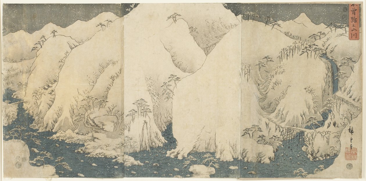 Montagne et rivière au col de Kiso, août 1857 - Utagawa Hiroshige
