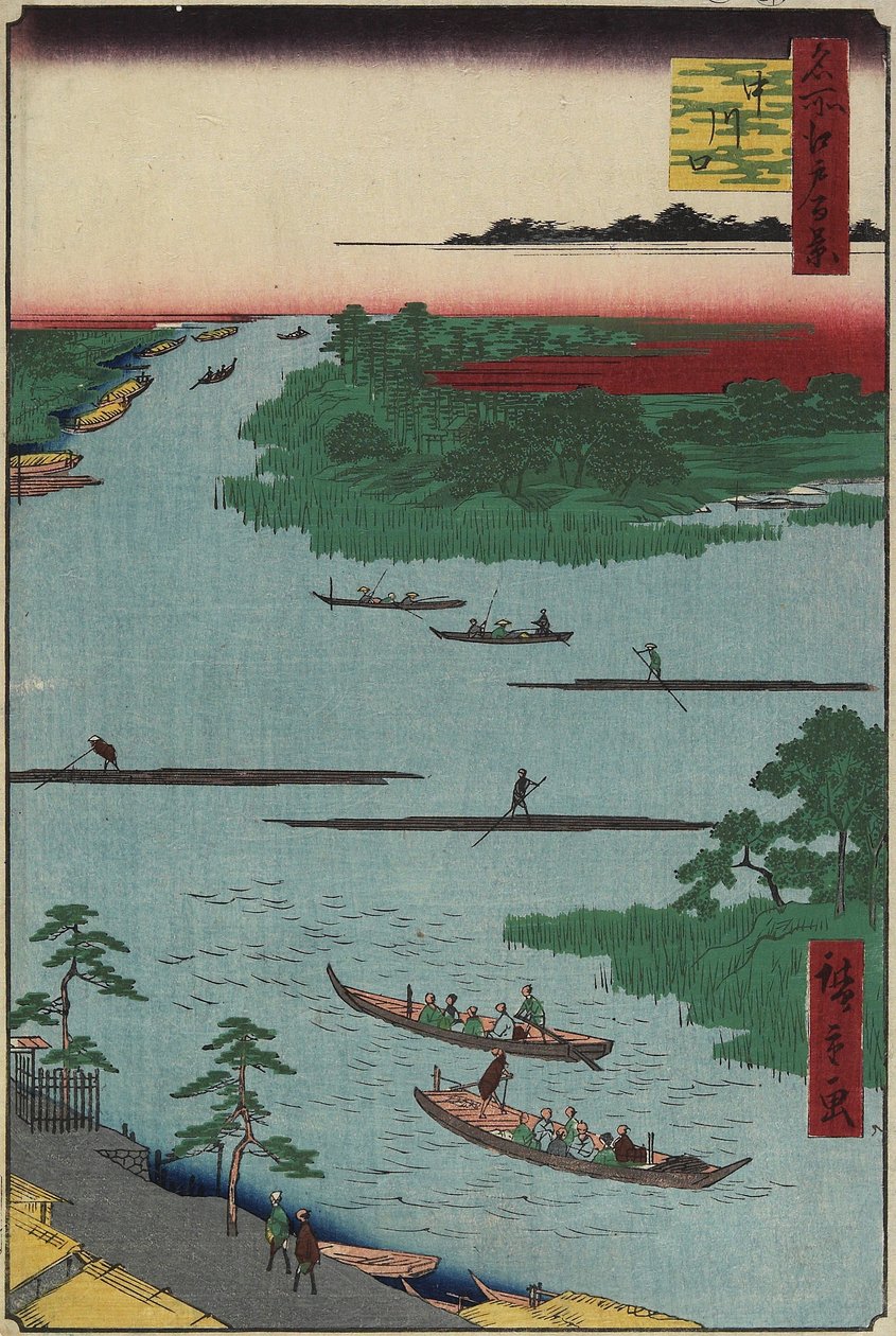 Embouchure de la rivière Nakagawa, mars 1857 - Utagawa Hiroshige