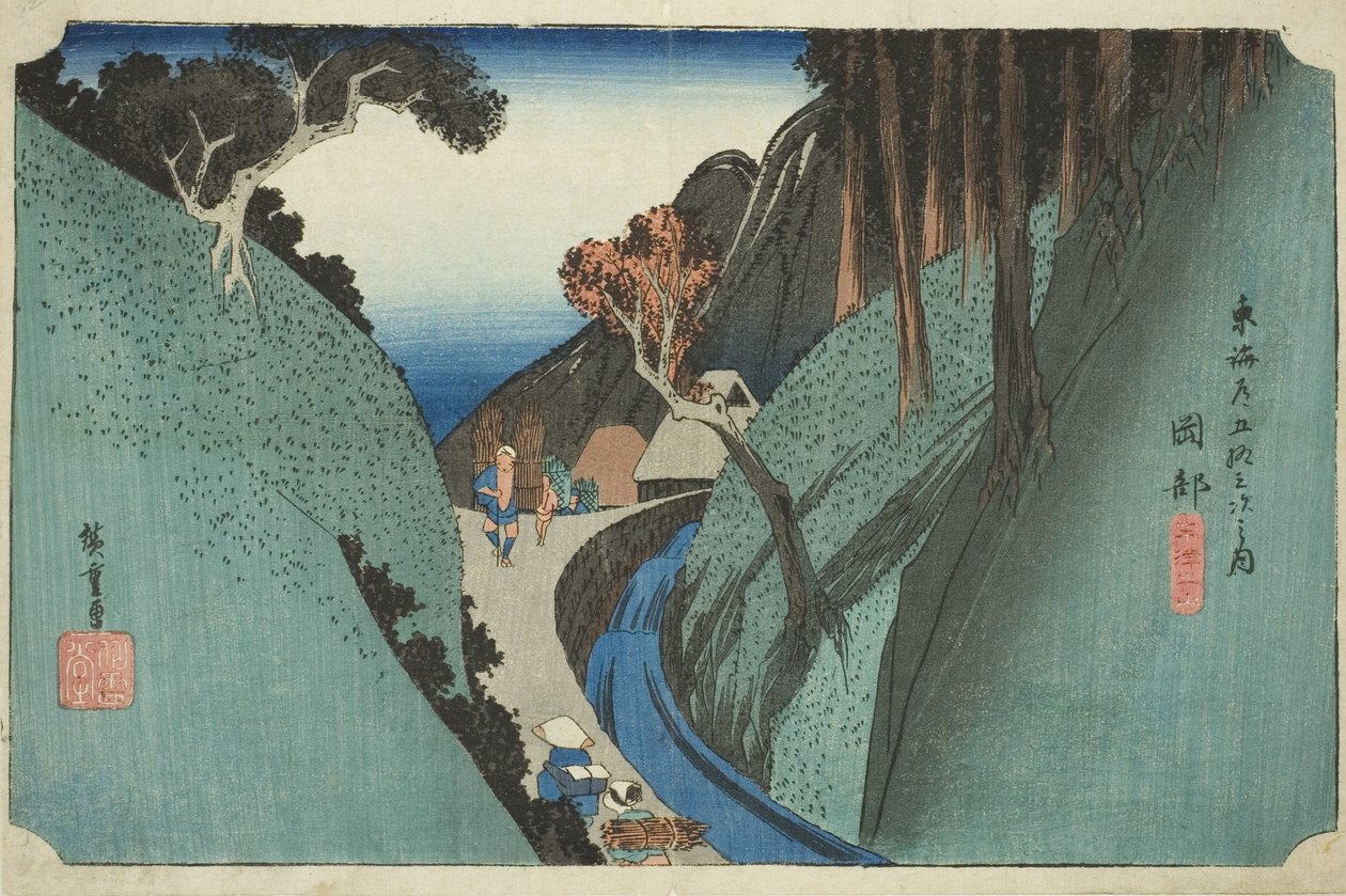 Okabe : Montagne Utsu, de la série "Les cinquante-trois stations de la route Tokaido" - Utagawa Hiroshige