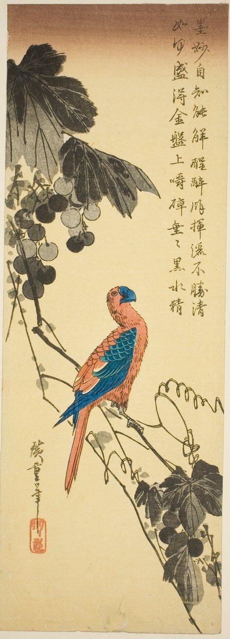 Perroquet sur une vigne - Utagawa Hiroshige