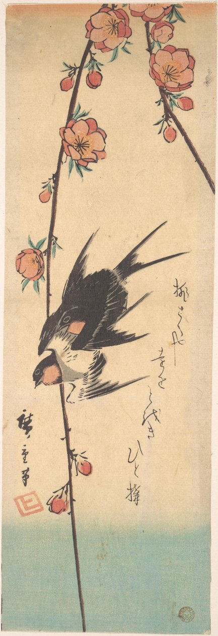 Birnenblüten und Schwalben - Utagawa Hiroshige