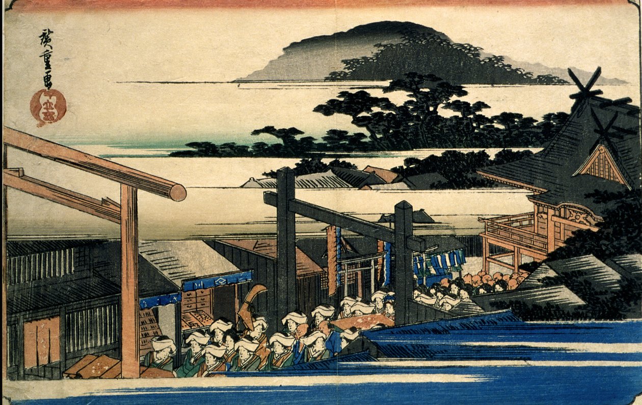 Enceinte du sanctuaire Shiba Shinmei (Shiba Shinmei keidai) - Utagawa Hiroshige