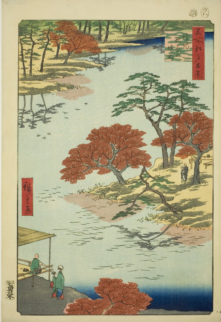 Enceintes du sanctuaire Akiba, Ukeji (Ukeji Akiba no keidai), de la série "Cent vues célèbres d