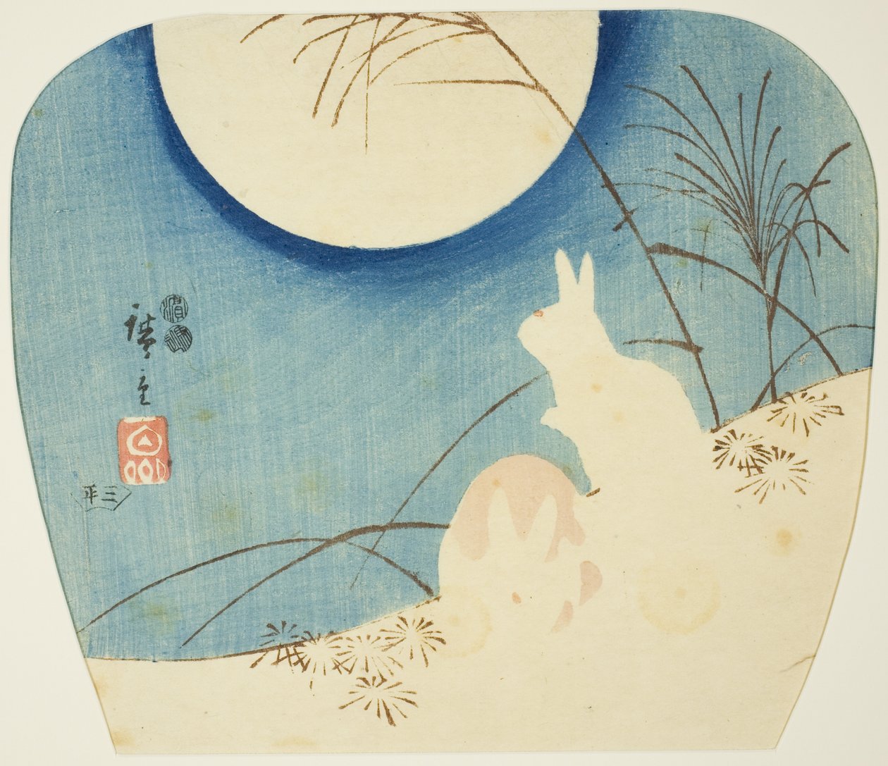 Lapins au clair de lune - Utagawa Hiroshige