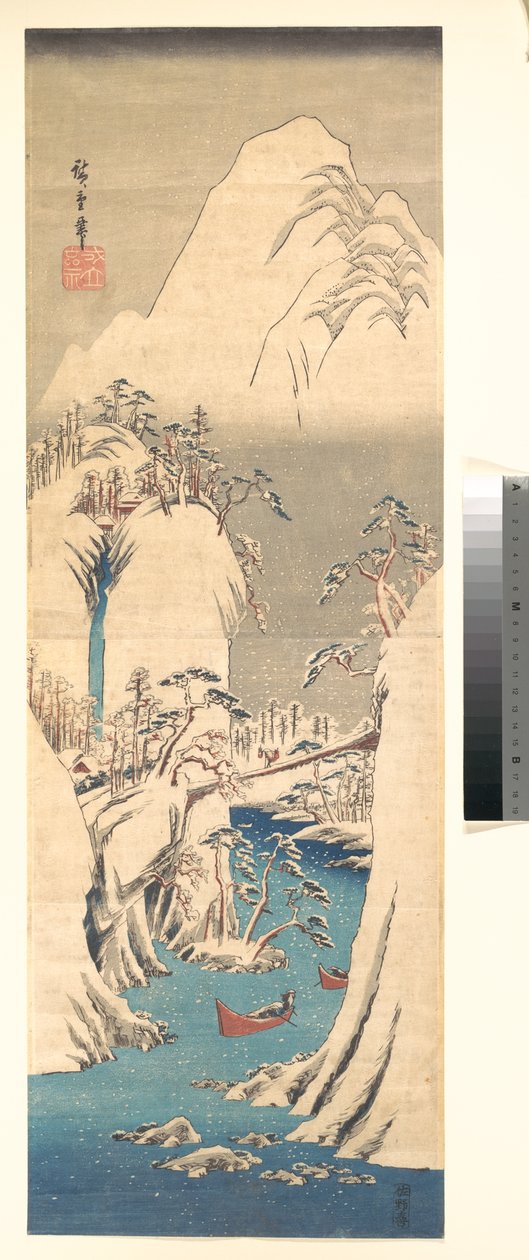 Flussschlucht im Schnee - Utagawa Hiroshige